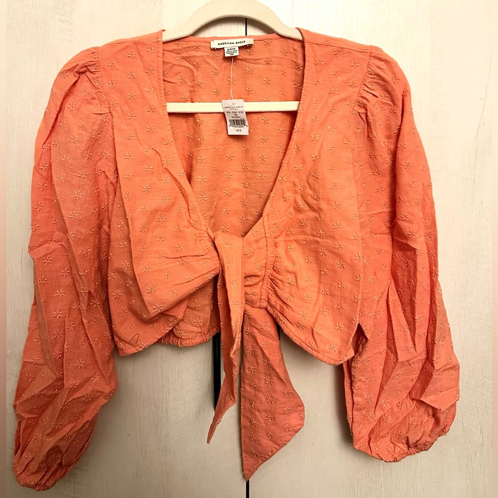 American Eagle front tie blouse